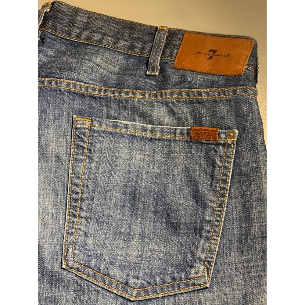 7 For All Mankind Carsen Straight Leg Blue Jeans Mens 40 AT145630AP Made in USA